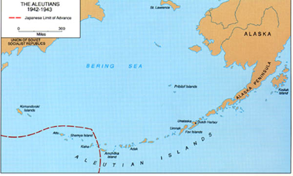 The Aleutians 1942-1943 (map)