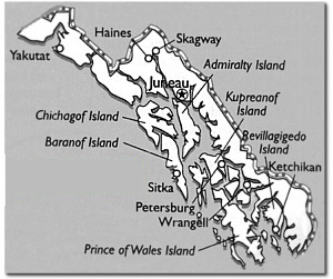 Map Of Southeast Alaska The Southeast Region Or, Inside Passage, Of Alaska ... Alaskaweb